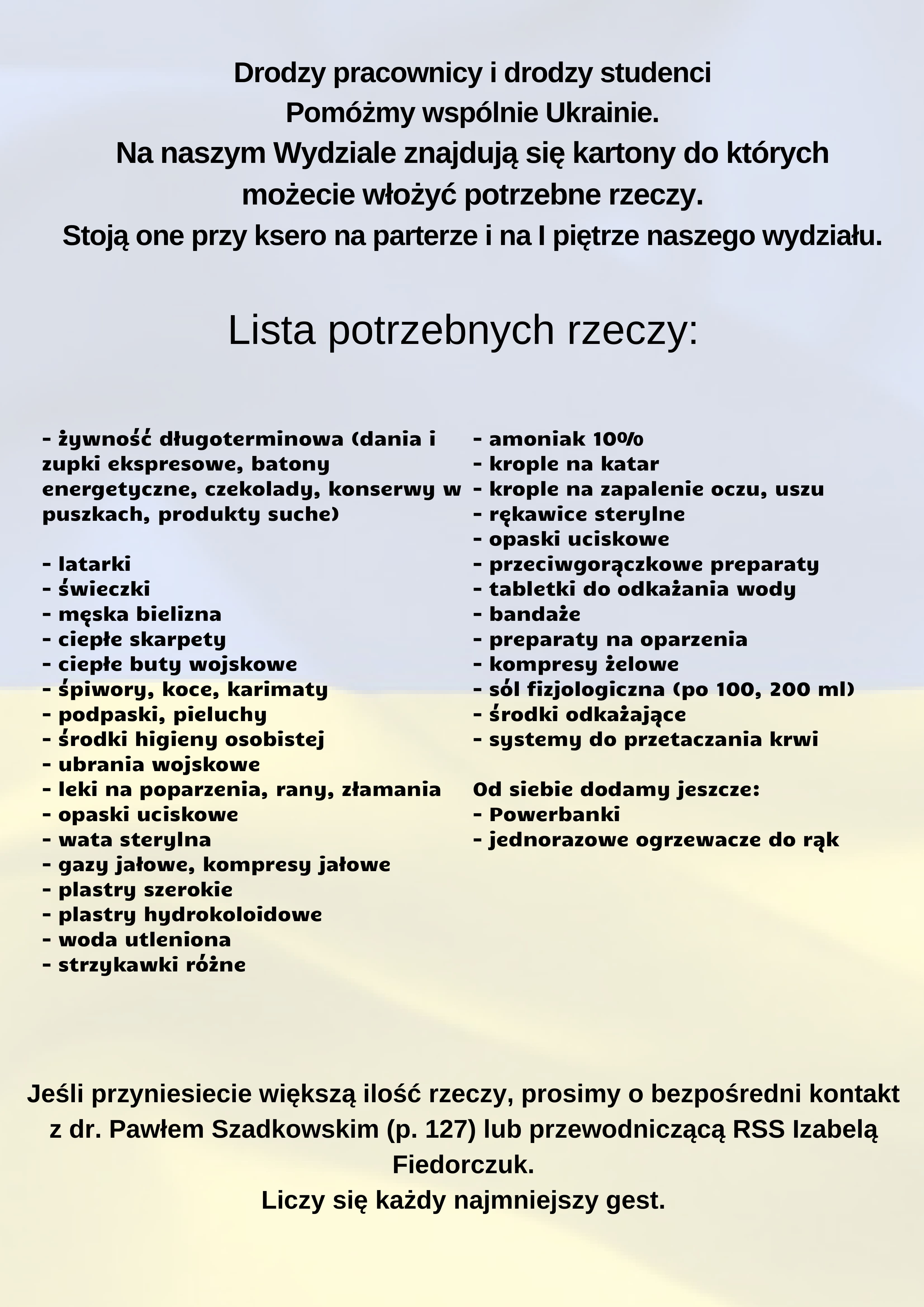 WHiSM plakat pomoc Ukrainie 1